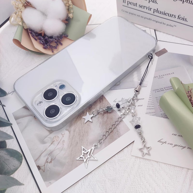 cioatu 1-4PCS Cute Phone Charms Aesthetic Y2K Cell Phone Charms Strap Pink Strawberry Butterfly Star PhoneCharm Y2K Accessories for Bag Keychain Airpods Camera Pendants Decor - Image 3